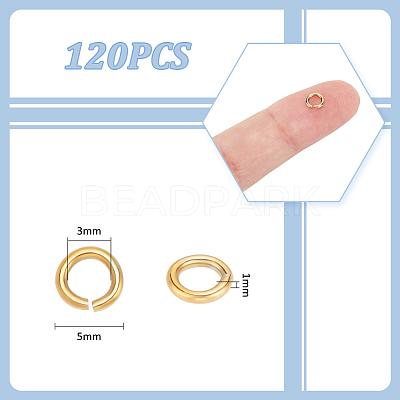 120Pcs 304 Stainless Steel Open Jump Rings STAS-UN0060-83B-1