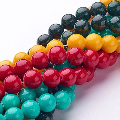 Natural Mashan Jade Round Beads Strands G-D263-10mm-M-1
