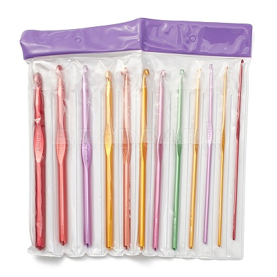 Aluminum Crochet Hooks Needles TOOL-S011-01-1