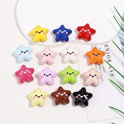 Baking Paint Acrylic Beads OACR-A045-03-1