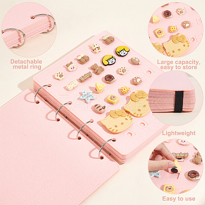 8 Pages Felt Shoe Charms Collection Binder Book AJEW-WH0038-94P-01-1