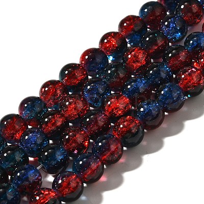 Crackle Glass Beads Strands X1-CCG-C002-8mm-10-1