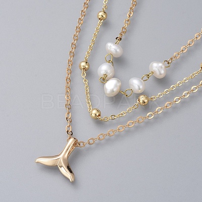 3 Layered Necklaces X-NJEW-JN02560-1