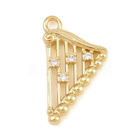 Brass Micro Pave Clear Cubic Zirconia Pendants CU-CBA0565-02G-1