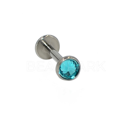 G23 Titanium Cubic Zirconia Flat Round 17 Gauge Threadless Labrets for Women Men WG1F07B-16-1