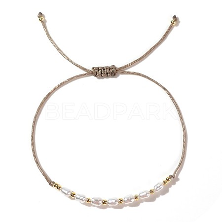 Mother's Day Brass & Plastic Imitation Pearl Beads Braided Bracelets LS-SK3516-15-1