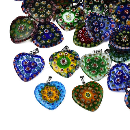 Handmade Millefiori Glass Pendants LK-R005-03-1