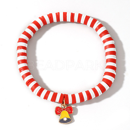 Elegant Christmas Handmade Polymer Clay Heishi Beaded Stretch Bracelets MV9996-19-1