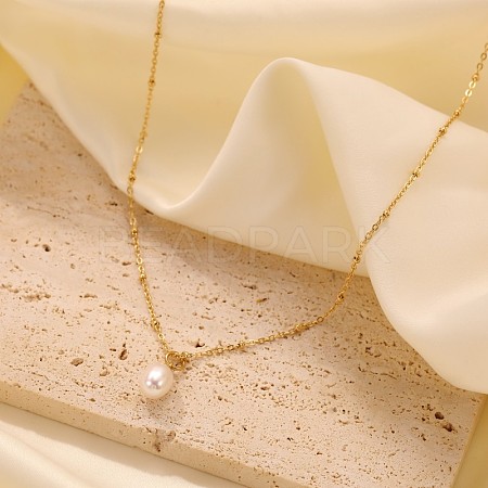 Imitation Pearl Pendant Necklaces AJ0548-1-1