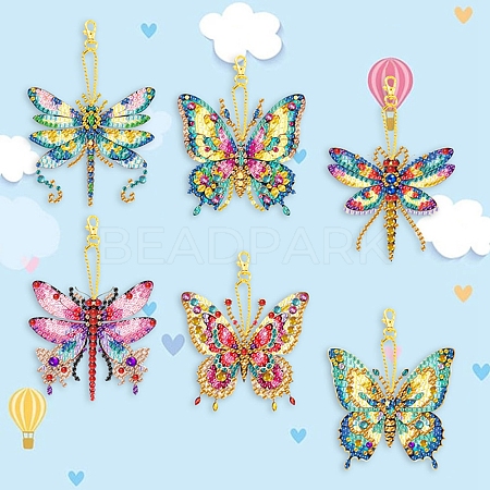 DIY Diamond Painting Butterfly Keychain Kits PW-WGC0FFB-01-1