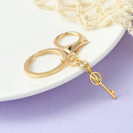 304 Stainless Steel Initial Letter Key Charm Keychains KEYC-YW00004-13-1