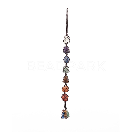 7 Chakra Gemstone Hanging Decorations HJEW-JM00805-03-1