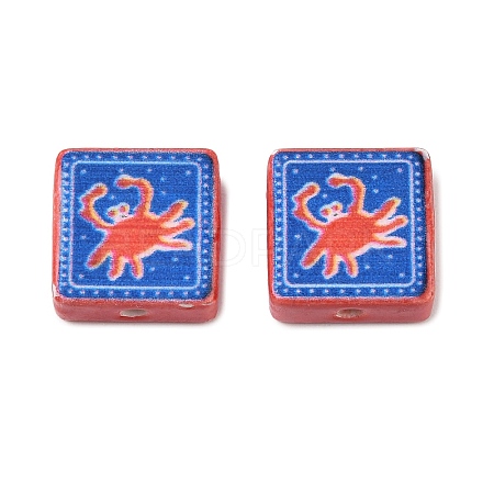 Printed Handmade Porcelain Beads PORC-G016-04L-1