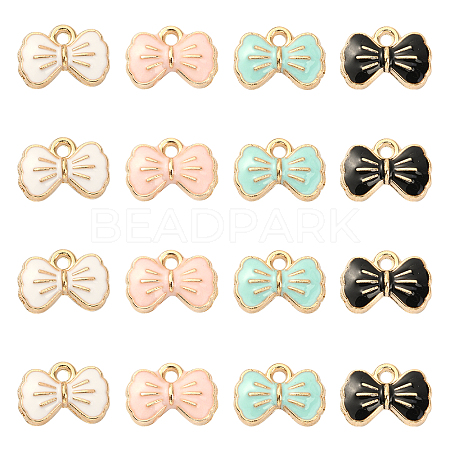 40Pcs 4 Colors Alloy Enamel Pendants ENAM-CJ0002-17-1