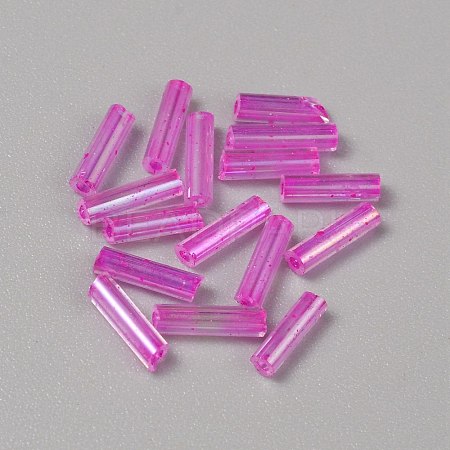 300Pcs Transparent Glass Round Bugle Beads GLAA-WH0015-74K-1