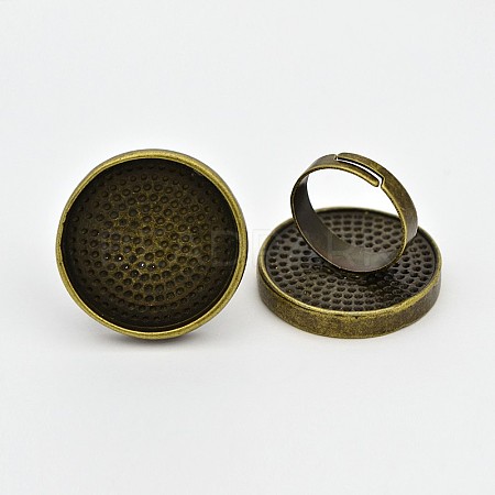 Vintage Adjustable Brass Ring Components MAK-J007-57AB-NF-1