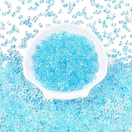 Spray Painted Glass Seed Beads SEED-T007-08B-1