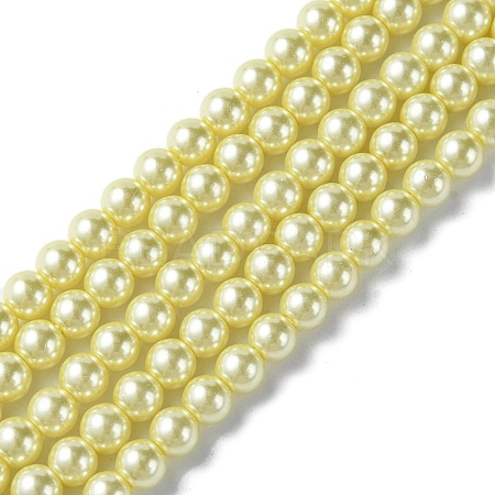 Eco-Friendly Dyed Glass Pearl Round Beads Strands HY-A008-6mm-RB012-1
