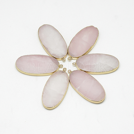 Natural Rose Quartz Big Pendants G-Q983-A06-1
