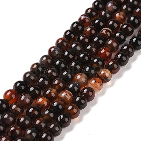 Natural Agate Beads Strands G-D845-02-6mm-1