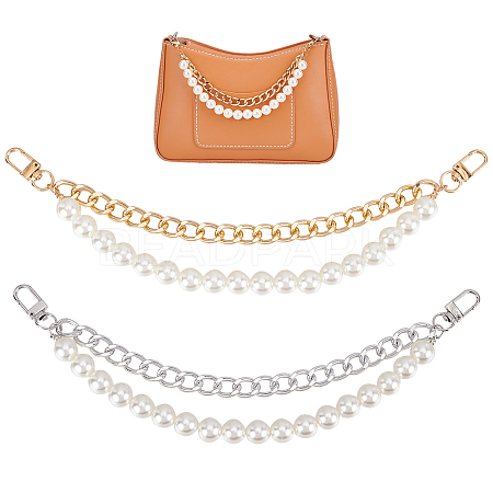 Wholesale WADORN 1Pc Plastic Imitation Pearl Beaded Bag Handles 