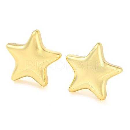 Rack Plating Brass Star Stud Earrings X-EJEW-P242-05G-1