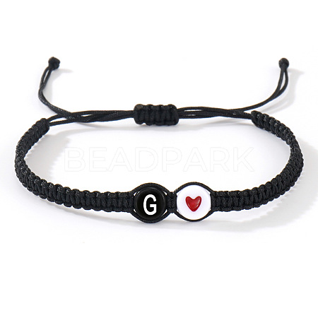 304 Stainless Steel Alphabet Beads Braided Bead Bracelets RY3090-33-1
