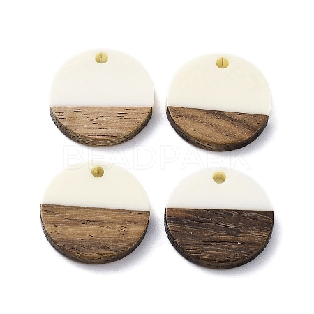 Opaque Resin & Walnut Wood Pendants RESI-XCP0002-13-1