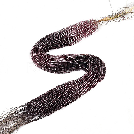 Transparent Gradient Color Glass Beads Strands GLAA-H021-01A-22-1