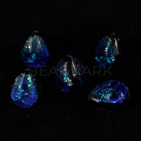 Gradient Color & Luminous Handmade Silver Foil Lampwork Beads LAMP-I028-07A-1