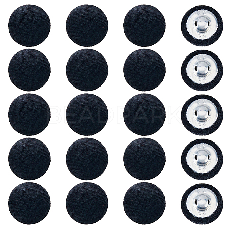 SUPERFINDINGS 20Pcs Velvet with Aluminum Shank Buttons BUTT-FH0001-009A-1