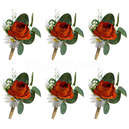Silk Cloth Imitation Rose Corsages JEWB-WH0023-05-1