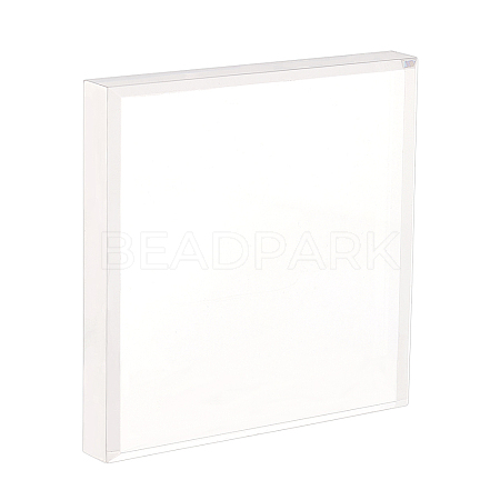 Square Transparent Acrylic Display Base DJEW-WH0034-50C-1
