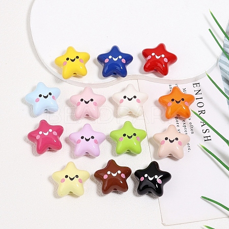 Baking Paint Acrylic Beads OACR-A045-03-1