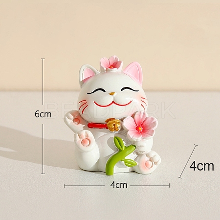 Cute Resin Lucky Cat Figurines PW-WG78946-01-1