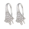 Brass Micro Pave Cubic Zirconia Earring Hooks KK-U008-16P-1