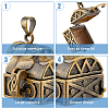SUPERFINDINGS 6Pcs Carved Cuboid Rack Plating Brass Prayer Box Pendants KK-FH0006-70-5