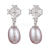 Natural Pearl Ear Studs EJEW-P286-09P-1