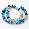 Natural Striped Agate/Banded Agate Beads Strands G-D845-01E-8mm-2