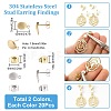 40Pcs 2 Color 201 Stainless Steel Oval Stud Earring Findings STAS-SC0005-29-2