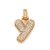 Brass Micro Pave Cubic Zirconia Pendants KK-C076-29Y-G01-1
