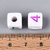 Opaque Acrylic European Large Hole Beads SACR-N020-01A-05-4