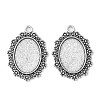 Vintage Tibetan Style Alloy Flower Pendant Cabochon Bezel Settings TIBEP-O006-03AS-3