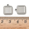 304 Stainless Steel Pendant Cabochon Settings STAS-D127-01P-3