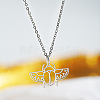 Stainless Steel Hollow Beetle Head Pendant Necklaces DN8143-2-2