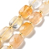 Natural Yellow Hematoid Quartz/Golden Healer Quartz  Beads Strands G-H061-A06-01-1