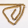 Electroplate Non-magnetic Synthetic Hematite Beads Strands G-J170A-4x4mm-07-2