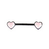 Brass Enamel Pink Heart Barbell Nipple Rings FS-WGE2017-05-1