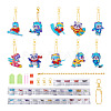 2 Sets 2 Style DIY Diamond Painting Sporting Panda Keychain Kits DIY-TA0003-80-10