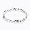 Tarnish Resistant 304 Stainless Steel Cable Chain Bracelets X-BJEW-P239-05-1
